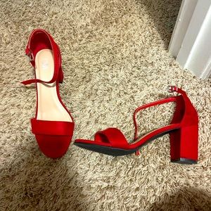 Red heels. Worn once for homecoming. Size 10